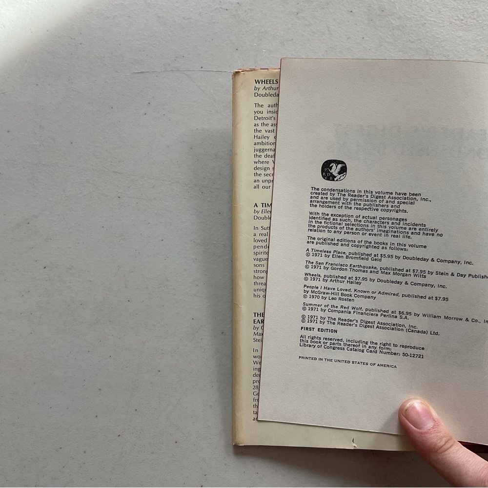 Vintage Reader’s Digest Condensed Books Autumn 1971 Hardcover Book - Picture 4 of 6